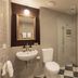 Hadley's Orient Hotel, Hobart bathroom with walk-in shower, toilet and pedestal sink