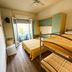 Hotel & Residence Parador, Cesenatico: twin room with balcony doors and view, bunk beds and single bed