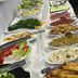 Balkan Palace Edirne buffet table with salads, cheeses, sliced meats and fried pastries