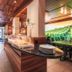 Hotel Seehof Walenstadt breakfast buffet and dining area with vineyard mural