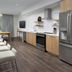 Element Sedona kitchen suite with island seating, stainless appliances and mountain view window