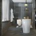 Hotel Palazzo Grillo Genoa bathroom with freestanding sink, walk-in shower and wall-mounted toilet