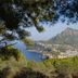 Muleta de Ca S'Hereu in Port de Sóller with bay, coastal town and mountain views through pine trees