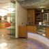 Park Hotel Tyrrenian in Amantea, hotel bar with curved counter, backlit display case and bottle shelves