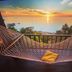 Sea Garden Resort Haad Chao Phao in Ko Pha Ngan, hammock balcony with sunset ocean view