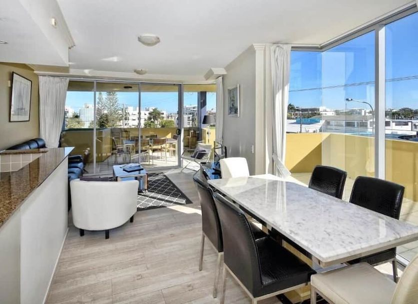 Pumicestone Blue in Caloundra, bright apartment with balcony views over the water and marina