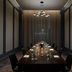 Hotel Vin, Grapevine, Autograph Collection boardroom with long dining table and modern pendant lights