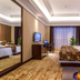 Hangzhou Sailing International Hotel room with two beds, TV, desk and city view in Hangzhou