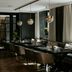 Hotel Pacai in Vilnius dining room with long table, leather seating, pendant lights and large windows