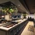 Kensington Resort Gyeongju buffet dining area with a long serving counter and hanging greenery in Gyeongju