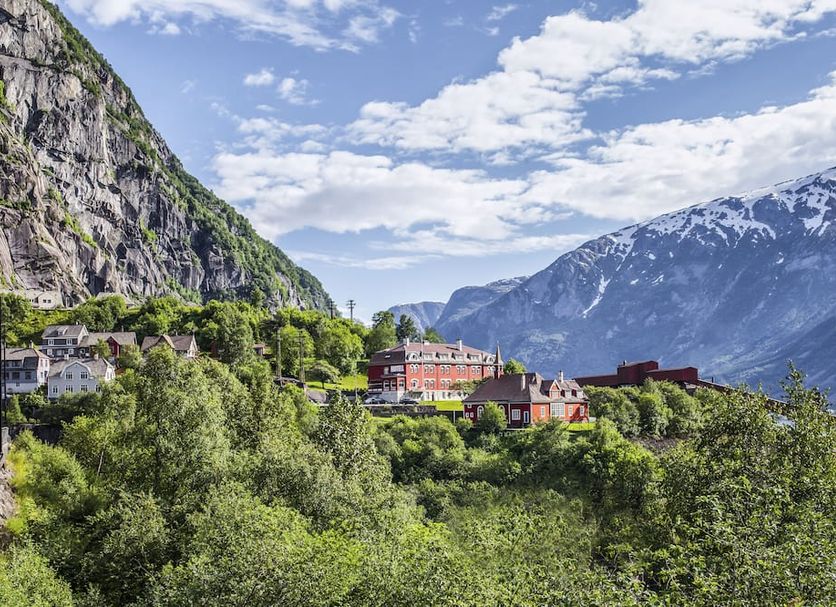 Tyssedal Hotel in Tyssedal with mountain and lush valley views