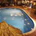 Gran Hotel Paris in La Ceiba with an outdoor pool and thatched palapa seating area