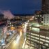 Residence Inn by Marriott Grand Rapids Downtown overlooking lit city streets at night in Grand Rapids