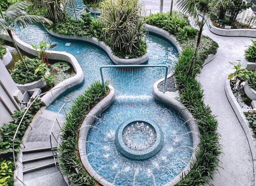 Village Hotel Sentosa by Far East Hospitality in Singapore features a lagoon-style pool with tropical landscaping