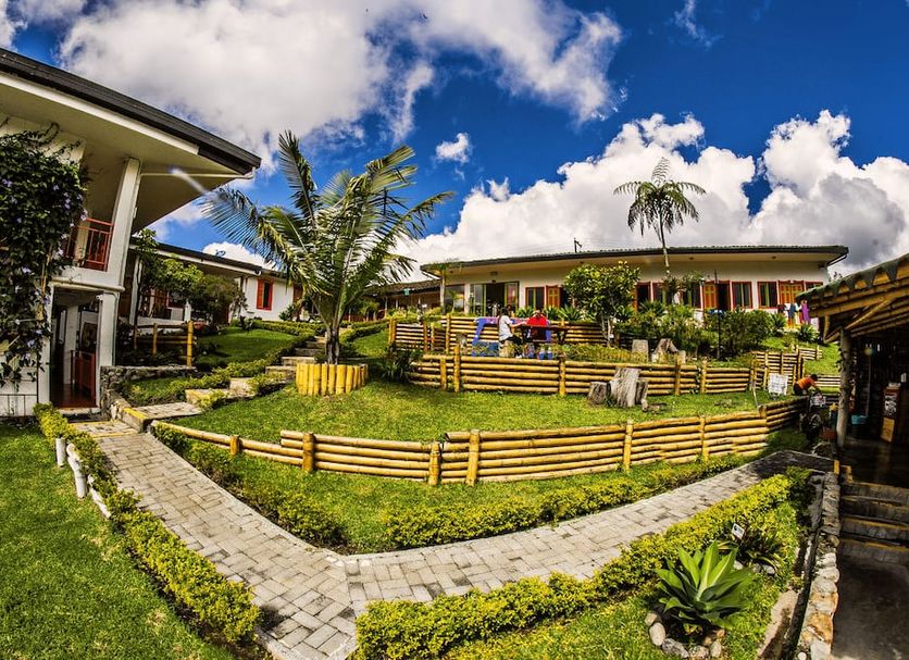 Viajero Salento Hostel in Salento with tropical courtyard, gardens, and guest seating