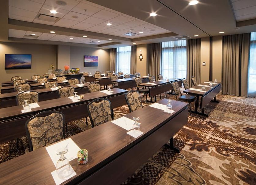 Dollywood's DreamMore Resort in Pigeon Forge meeting room with arranged conference tables and chairs