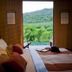 Muthi Maya Forest Pool Villa Resort, Pak Chong: bedroom with open view to lush green hills