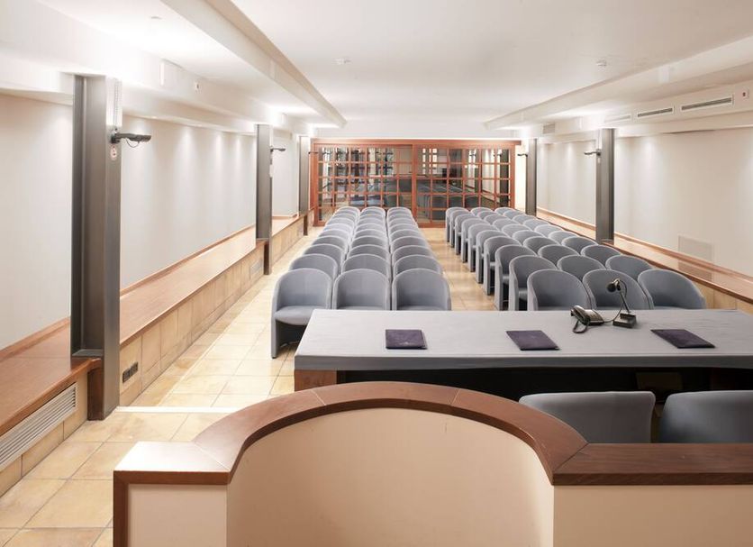 Hotel Diana Valdobbiadene conference room with rows of chairs and a presentation table