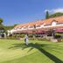 Golf Hôtel De Valescure & Spa Nuxe in Saint-Raphaël, landscaped golf lawn and terrace under pine trees