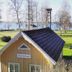 Örserumsbrunn Gestgifveri & Konferens in Gränna, lakeside yellow cottage with bell tower and lawn
