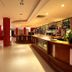 Villa Fiorita in Monastier di Treviso lobby bar with polished floors, wood counter and warm lighting