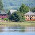Bailey House in Annapolis Royal with waterfront views and red and tan riverside buildings