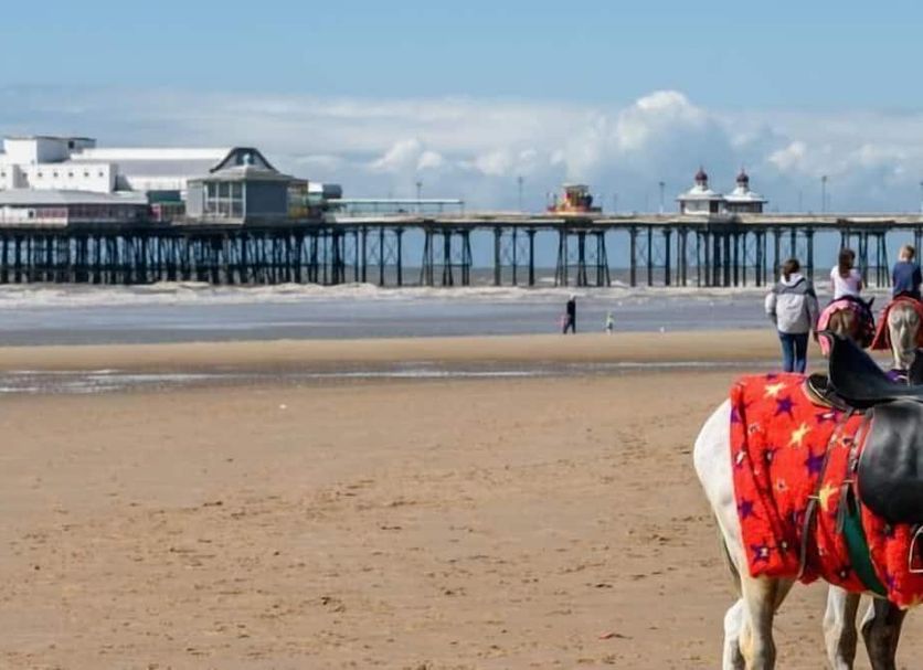 Sussex Hotel, Blackpool near a sandy beach and long pier with calm sea views