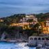 Hotel Sant Roc in Calella de Palafrugell, cliffside hotel overlooking the sea at dusk