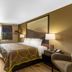Super 8 by Wyndham Abingdon VA guest room with king bed, desk, chair and window