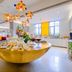 Pace Hotel Suzhou Renmin Road buffet breakfast area with colorful hanging lights in Suzhou