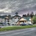 Lodge at Five Oaks Pigeon Forge in Sevierville, exterior with lodge-style entrance and sign