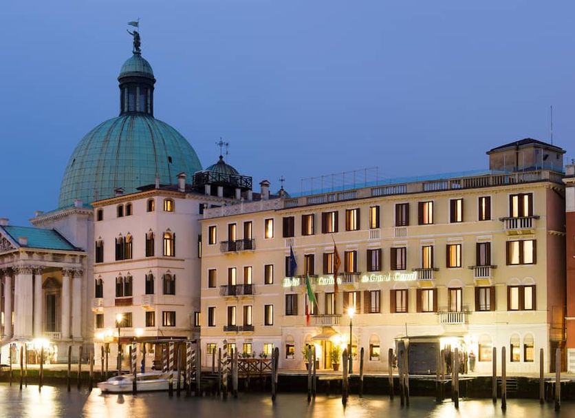 Hotel Carlton On The Grand Canal in Venice with Grand Canal waterfront view and historic buildings