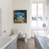 Domaine de Bassilour in Bidart bathroom with bathtub, double vanity, toilet and large window