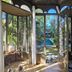 La Divine Comédie-Suites Deluxe in Avignon: glass pavilion with garden views and sunlight on the floor
