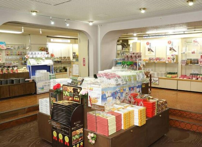 Shirakabako View Hotel in Tateshina gift shop with souvenirs and snacks