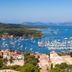 Hotel La Voile in Bormes-les-Mimosas with marina, sailboats, and coastal bay views