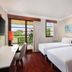 Novotel Bali Nusa Dua room with twin beds, desk and balcony garden view in South Kuta