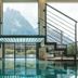 Sayonara Nature & Wellness Hotel indoor pool with mountain views in San Martino di Castrozza