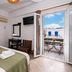 Cyclades Beach Apartments, Platis Gialos: bedroom with balcony door open to sea-view terrace