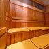 Dormy Inn Sendai Annex Natural Hot Spring sauna room with wooden benches and blue-tinted window in Sendai