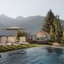 Schlosshotel Fiss in Fiss: outdoor pool with loungers and mountain views