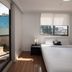 Fiori Apartments, Sydney bedroom with large window and city views