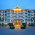 Hotel Somadevi Angkor Resort & Spa in Siem Reap, a grand illuminated hotel facade at dusk