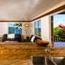Hana Kai Maui in Hana with ocean views from a room featuring large windows and a stone sink