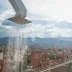 Inntu Hotel in Medellín rooftop shower with city and mountain views
