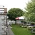 The Anchor Inn in Bristol with outdoor picnic tables beneath trees on a grassy patio