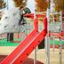 Primavera Jastrzebia Gora playground with red slide, climbing wall and ropes in Jastrzębia Góra