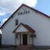 Motel Orzel in Szczecinek, white building exterior with peaked roof and covered entrance