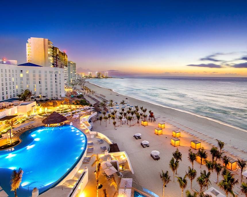 Le Blanc Spa Resort - Adults Only in Cancún with beachfront pool and sunset ocean view